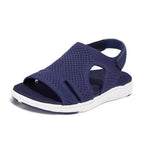 New Summer Women Sandals Shoes Blue Casual Woman Flats Buckle Strap Fashion Beach Shoe Modern Slide Square Open Toe One Band Cute Slip On Flat Dressy Casual Summer Sandals Stevvex