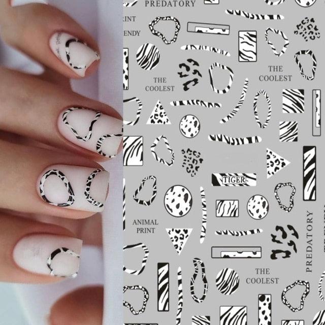 New Super Thin Self-Adhesive  Letter 3d Nail Decal Stickers Manicure Nail Art Decoration Accessories Holographic Old English Character Nail Self-Adhesive Sticker English Font Design Manicure Design Water Sliders Decorations Accessories Stevvex