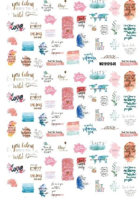 New Super Thin Self-Adhesive  Letter 3d Nail Decal Stickers Manicure Nail Art Decoration Accessories Holographic Old English Character Nail Self-Adhesive Sticker English Font Design Manicure Design Water Sliders Decorations Accessories Stevvex