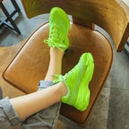 New Thick Womens Sneakers Platform Casual Fashion High-Quality Women's Thick-Soled Sports Casual Couple Shoes Summer Lace-Up Trainers Gym Yellow Lace-Up Casual Modern Sneakers Stevvex