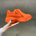 New Thick Womens Sneakers Platform Casual Fashion High-Quality Women's Thick-Soled Sports Casual Couple Shoes Summer Lace-Up Trainers Gym Yellow Lace-Up Casual Modern Sneakers Stevvex