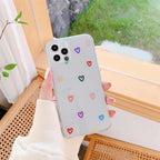New Transparent Love Heart Phone Case For iPhone 11 12 Pro Max Shockproof Silicone Back Cover Cute Heart Pattern For Women Girls Clear Soft Flexible Durable Slim Hard Back Cases Stevvex