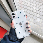 New Transparent Love Heart Phone Case For iPhone 11 12 Pro Max Shockproof Silicone Back Cover Cute Heart Pattern For Women Girls Clear Soft Flexible Durable Slim Hard Back Cases Stevvex