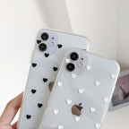 New Transparent Love Heart Phone Case For iPhone 11 12 Pro Max Shockproof Silicone Back Cover Cute Heart Pattern For Women Girls Clear Soft Flexible Durable Slim Hard Back Cases Stevvex