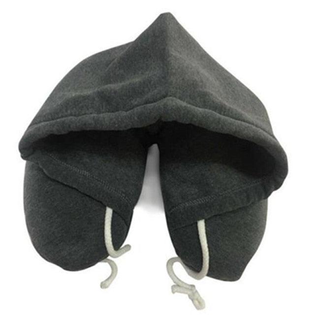 New Travel Hooded U-Shaped Pillow Cushion Car Office Airplane Head Rest Neck Neck Pillow Inflatable Travel Pillow Comfortably Supports The Head Support U-Shaped Luxury Memory Foam Neck Travel Pillow with Hoodie Neck Pillow Stevvex