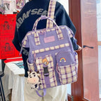 New Trendy Casual Women Purple Backpacks Fashionable Black Cow Pattern Travel Bag And School Bag for Teenager And Girls Stevvex