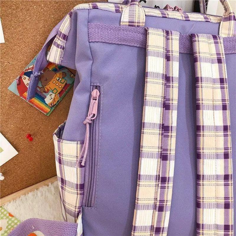 New Trendy Casual Women Purple Backpacks Fashionable Black Cow Pattern Travel Bag And School Bag for Teenager And Girls Stevvex