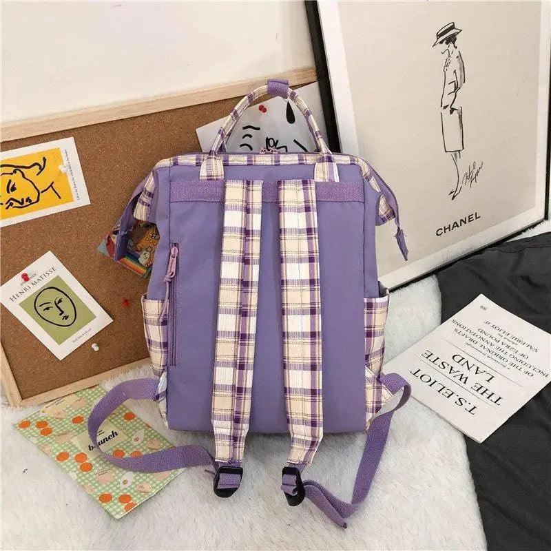 New Trendy Casual Women Purple Backpacks Fashionable Black Cow Pattern Travel Bag And School Bag for Teenager And Girls Stevvex