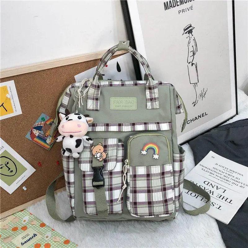 New Trendy Casual Women Purple Backpacks Fashionable Black Cow Pattern Travel Bag And School Bag for Teenager And Girls Stevvex
