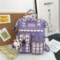New Trendy Casual Women Purple Backpacks Fashionable Black Cow Pattern Travel Bag And School Bag for Teenager And Girls Stevvex