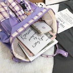 New Trendy Casual Women Purple Backpacks Fashionable Black Cow Pattern Travel Bag And School Bag for Teenager And Girls Stevvex