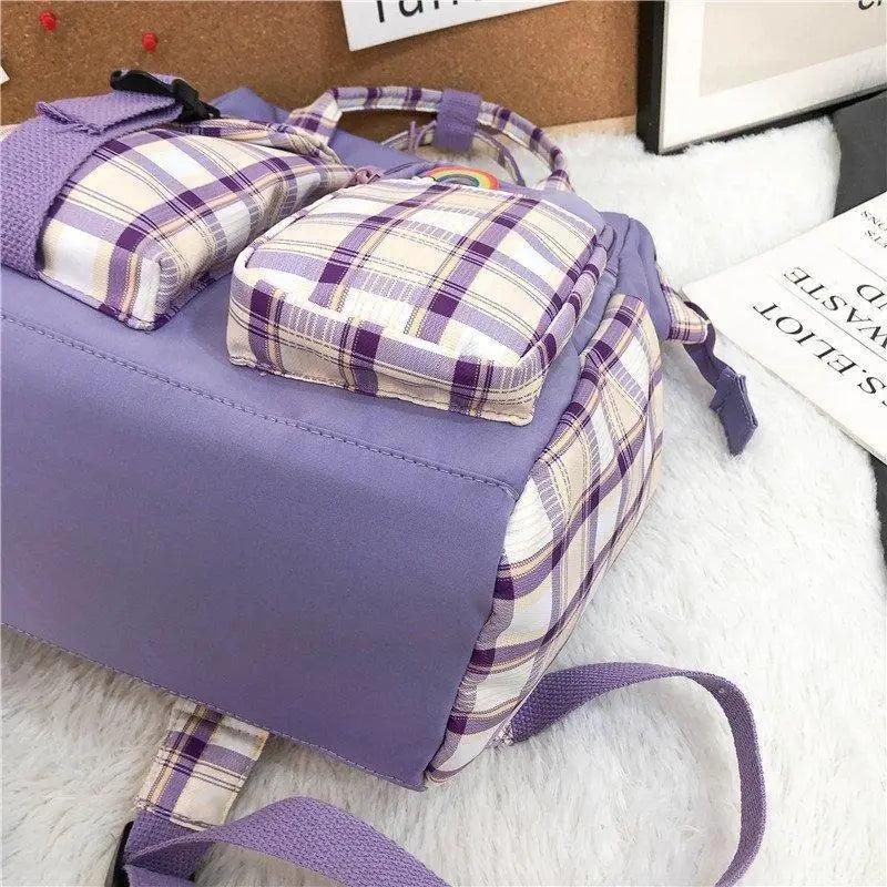 New Trendy Casual Women Purple Backpacks Fashionable Black Cow Pattern Travel Bag And School Bag for Teenager And Girls Stevvex