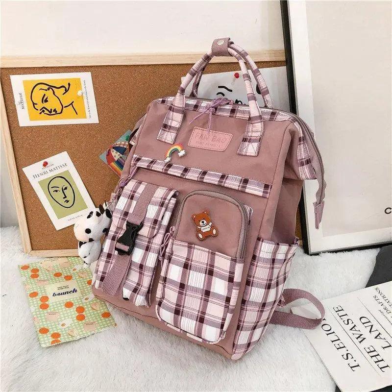 New Trendy Casual Women Purple Backpacks Fashionable Black Cow Pattern Travel Bag And School Bag for Teenager And Girls Stevvex
