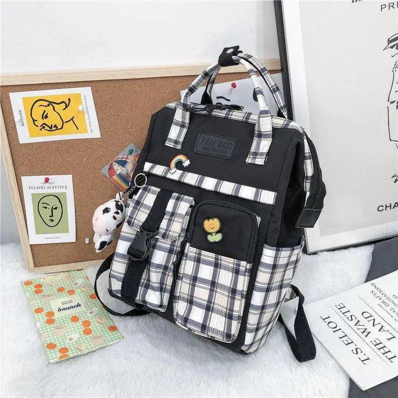 New Trendy Casual Women Purple Backpacks Fashionable Black Cow Pattern Travel Bag And School Bag for Teenager And Girls Stevvex