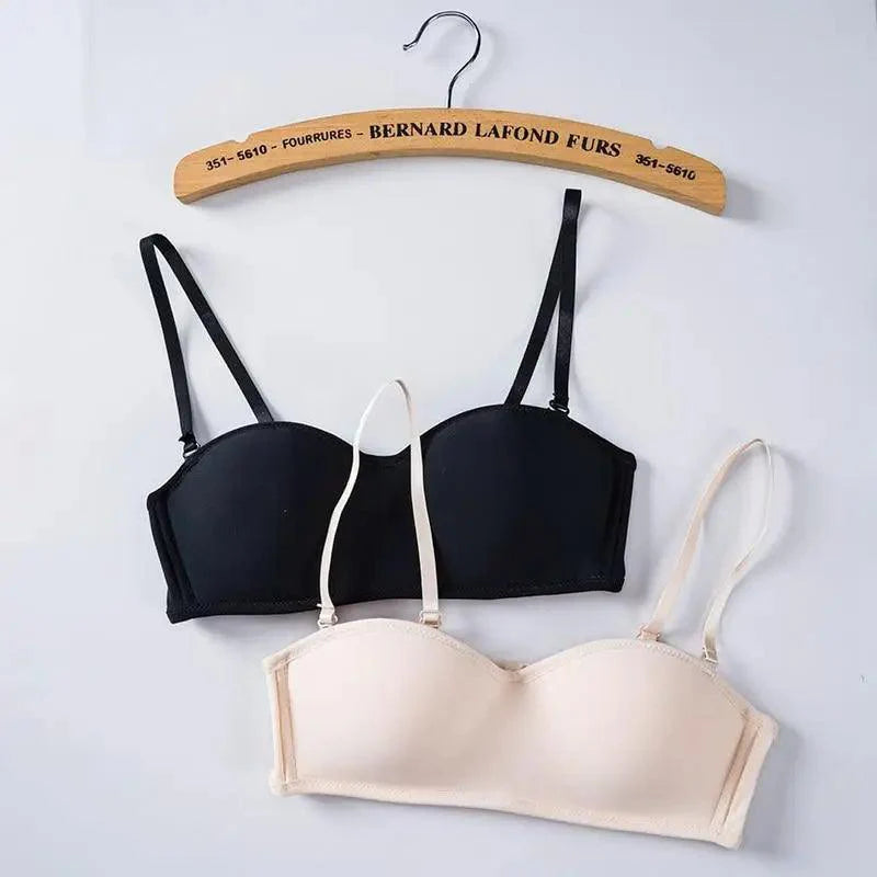 New Trendy Invisible Bras Bralette Underwear Women's Push Up Strapless Bra Wedding Brassiere Underwired Back 1/2 Cup Stevvex