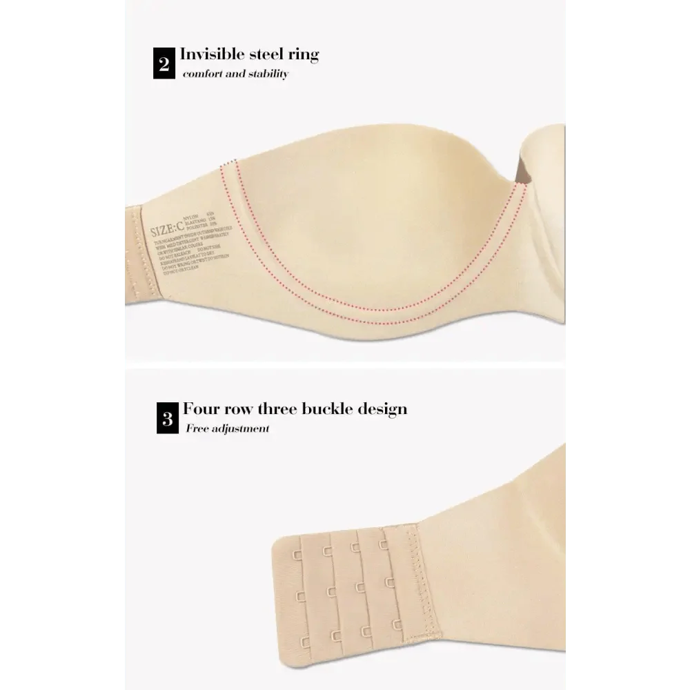 New Trendy Invisible Bras Bralette Underwear Women's Push Up Strapless Bra Wedding Brassiere Underwired Back 1/2 Cup Stevvex