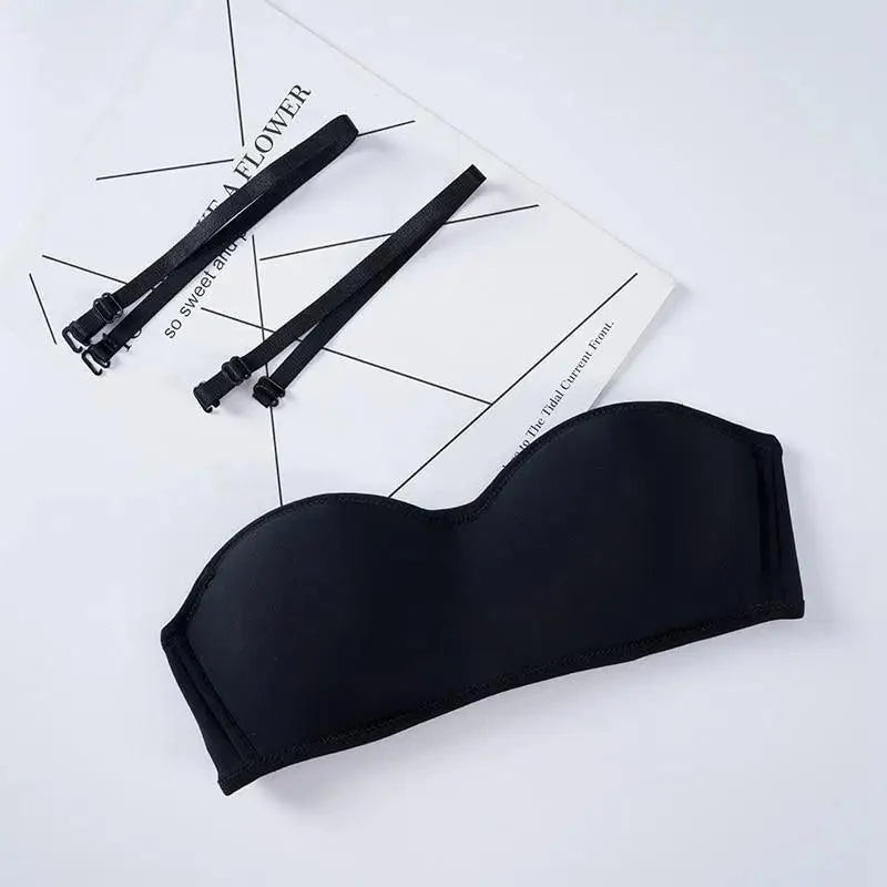 New Trendy Invisible Bras Bralette Underwear Women's Push Up Strapless Bra Wedding Brassiere Underwired Back 1/2 Cup Stevvex