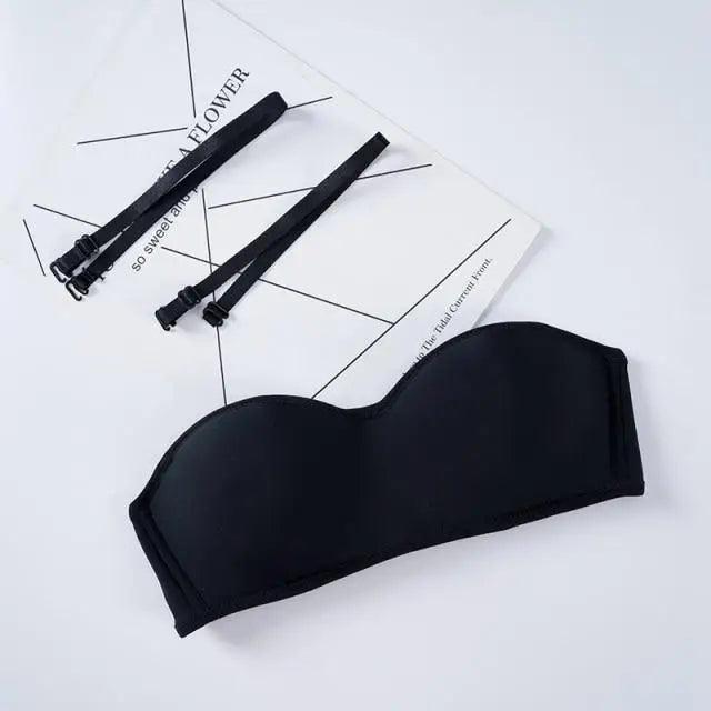 New Trendy Invisible Bras Bralette Underwear Women's Push Up Strapless Bra Wedding Brassiere Underwired Back 1/2 Cup Stevvex