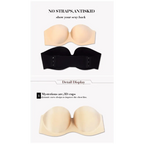 New Trendy Invisible Bras Bralette Underwear Women's Push Up Strapless Bra Wedding Brassiere Underwired Back 1/2 Cup Stevvex