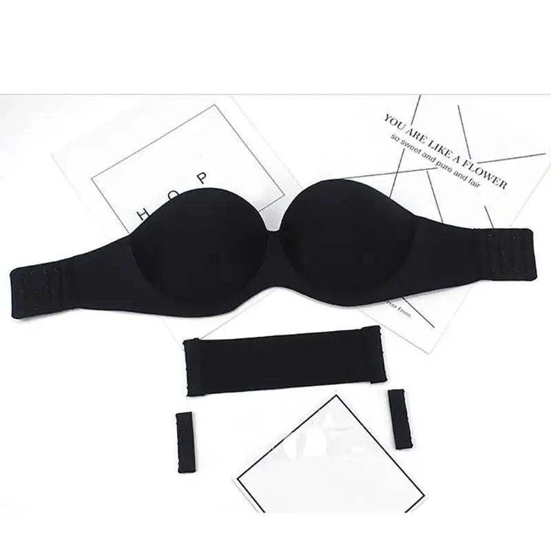 New Trendy Invisible Bras Bralette Underwear Women's Push Up Strapless Bra Wedding Brassiere Underwired Back 1/2 Cup Stevvex