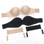 New Trendy Invisible Bras Bralette Underwear Women's Push Up Strapless Bra Wedding Brassiere Underwired Back 1/2 Cup Stevvex