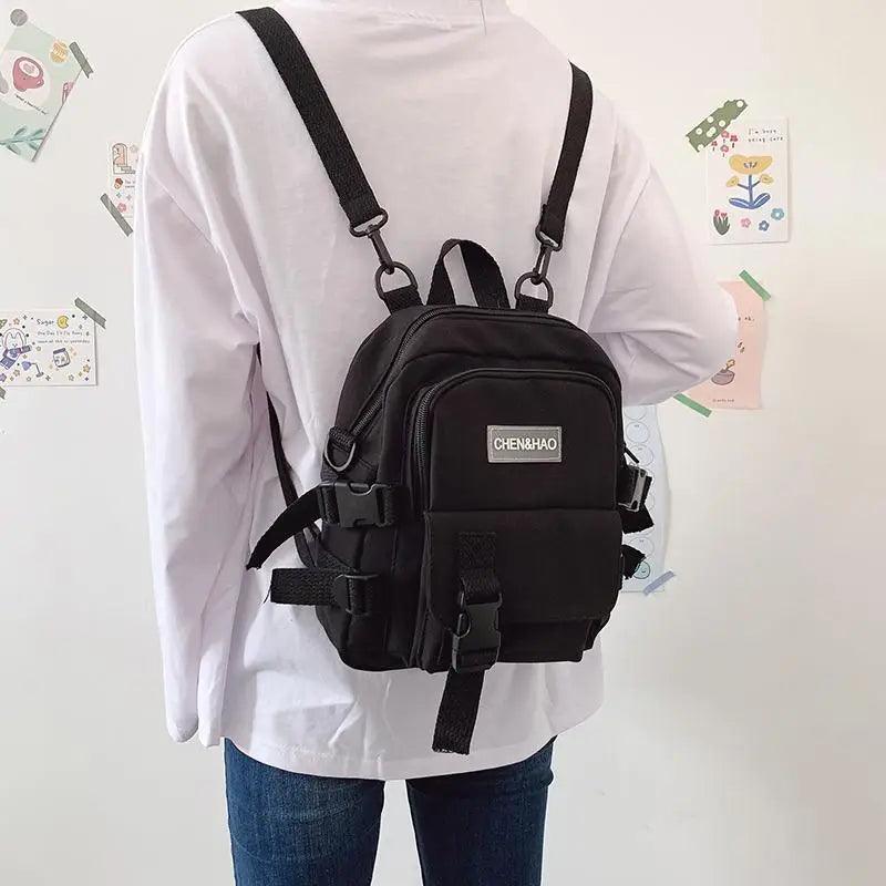 New Trendy Small Canvas Mini Backpack For Women And Girls Anti-theft Shoulder Bag And School Bag For Teenager Girls Stevvex