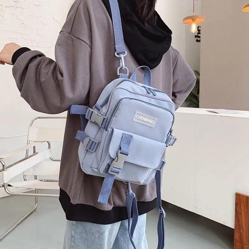 New Trendy Small Canvas Mini Backpack For Women And Girls Anti-theft Shoulder Bag And School Bag For Teenager Girls Stevvex