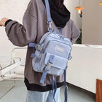 New Trendy Small Canvas Mini Backpack For Women And Girls Anti-theft Shoulder Bag And School Bag For Teenager Girls Stevvex