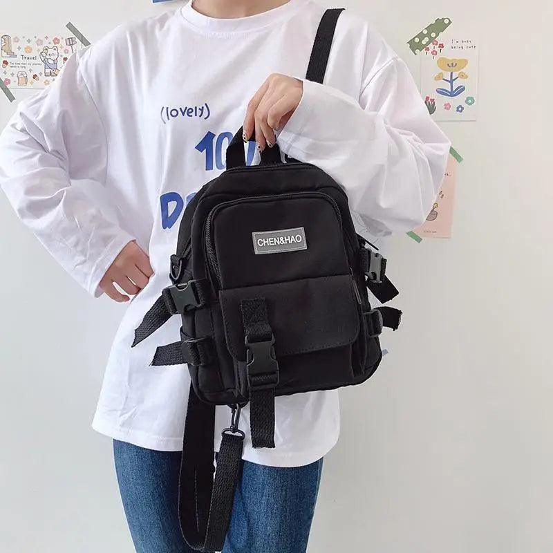 New Trendy Small Canvas Mini Backpack For Women And Girls Anti-theft Shoulder Bag And School Bag For Teenager Girls Stevvex