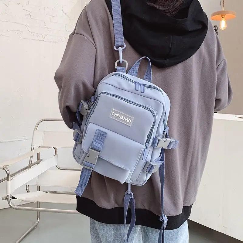 New Trendy Small Canvas Mini Backpack For Women And Girls Anti-theft Shoulder Bag And School Bag For Teenager Girls Stevvex