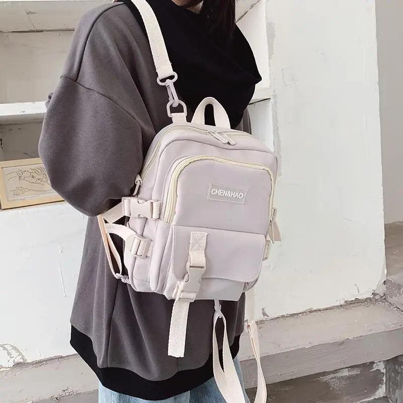 New Trendy Small Canvas Mini Backpack For Women And Girls Anti-theft Shoulder Bag And School Bag For Teenager Girls Stevvex
