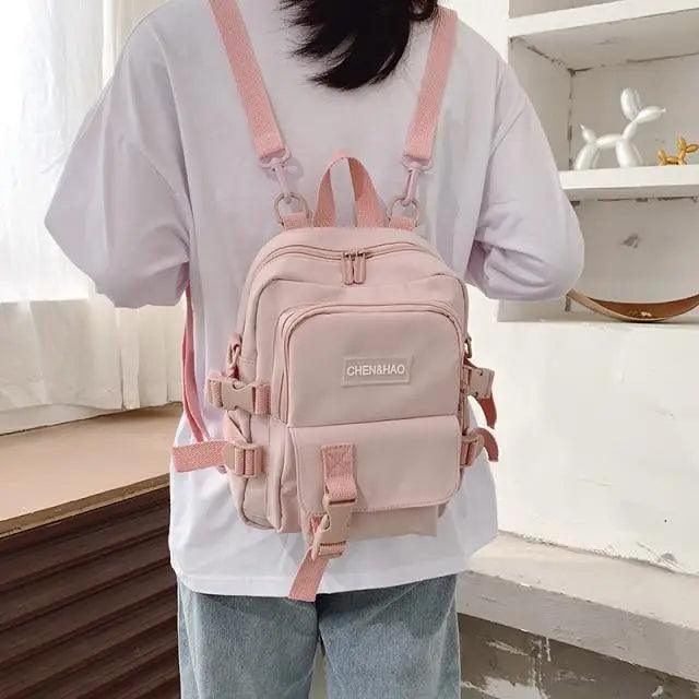 New Trendy Small Canvas Mini Backpack For Women And Girls Anti-theft Shoulder Bag And School Bag For Teenager Girls Stevvex