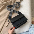 New Trendy Small Square Wide Shoulder Strap Lady Bag For Women And Girl Fashionable Casual Mobile Phone Bag And Wallet Stevvex