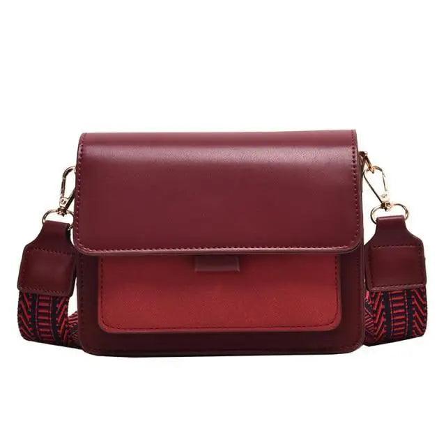 New Trendy Small Square Wide Shoulder Strap Lady Bag For Women And Girl Fashionable Casual Mobile Phone Bag And Wallet Stevvex