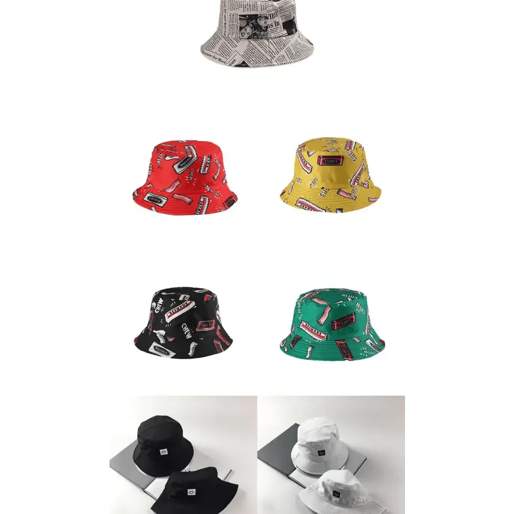 New Trendy Summer Bucket Hats For Women Men's Panama Hat Double-sided Panama Sun Fishing Hat Fisherman Cap for Boys/Girls Stevvex