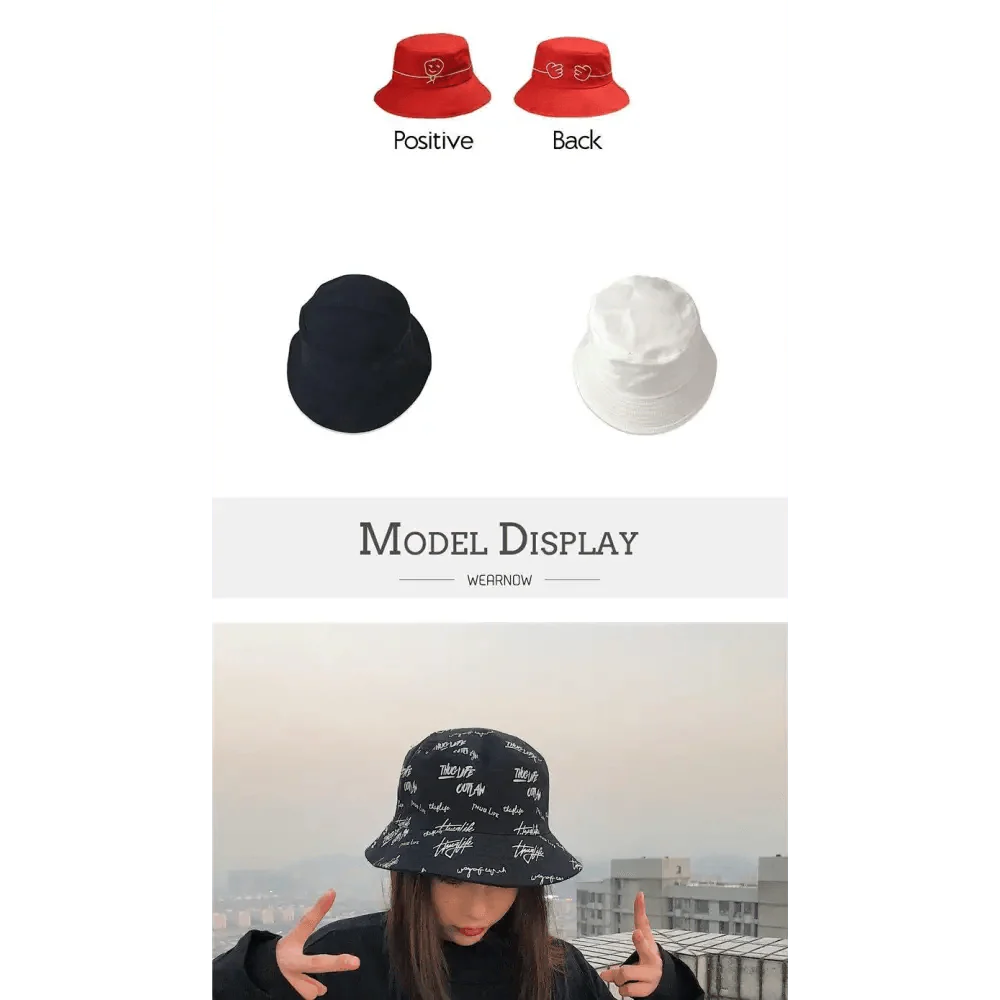 New Trendy Summer Bucket Hats For Women Men's Panama Hat Double-sided Panama Sun Fishing Hat Fisherman Cap for Boys/Girls Stevvex