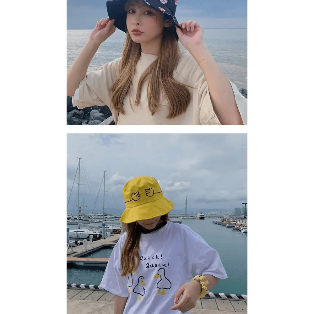 New Trendy Summer Bucket Hats For Women Men's Panama Hat Double-sided Panama Sun Fishing Hat Fisherman Cap for Boys/Girls Stevvex