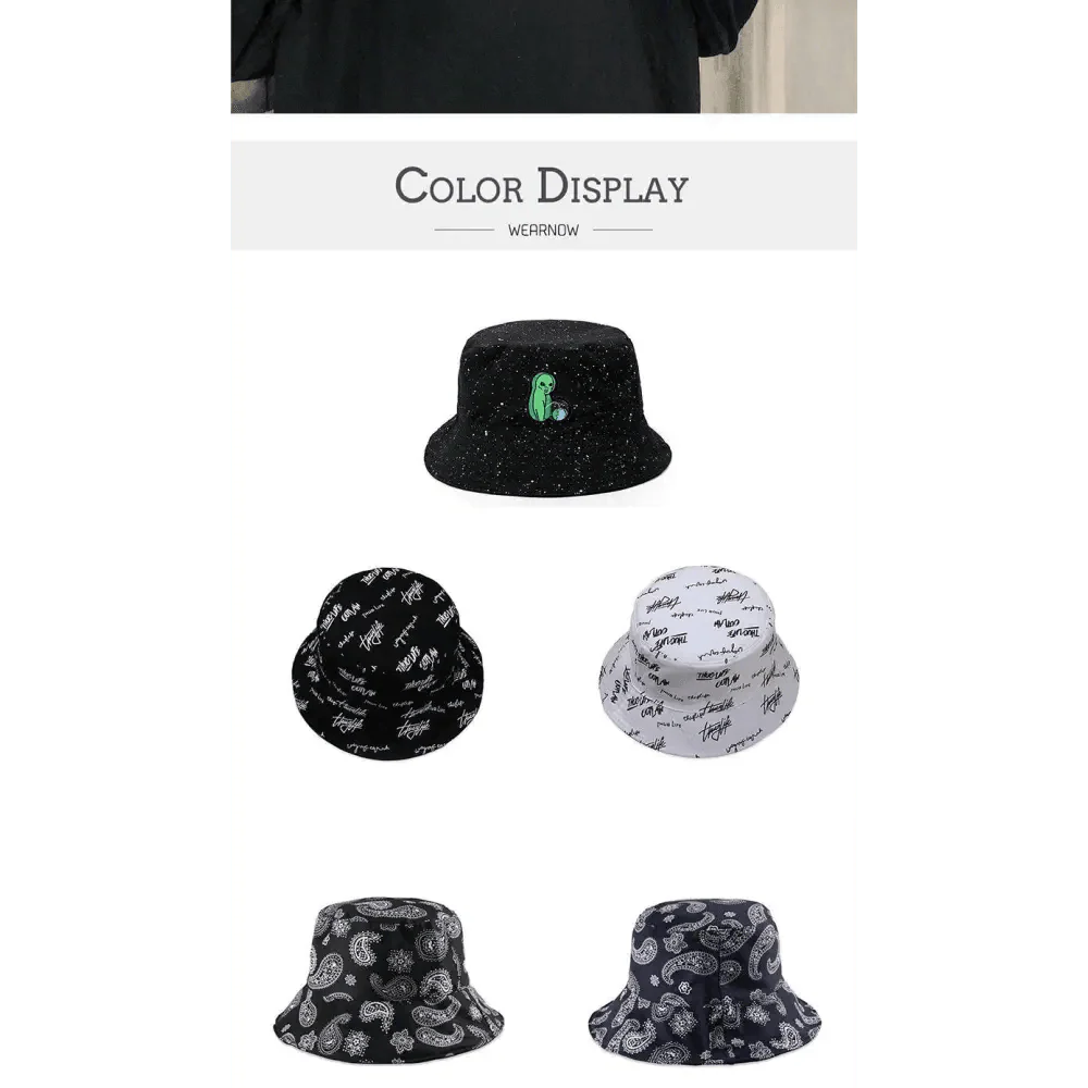 New Trendy Summer Bucket Hats For Women Men's Panama Hat Double-sided Panama Sun Fishing Hat Fisherman Cap for Boys/Girls Stevvex