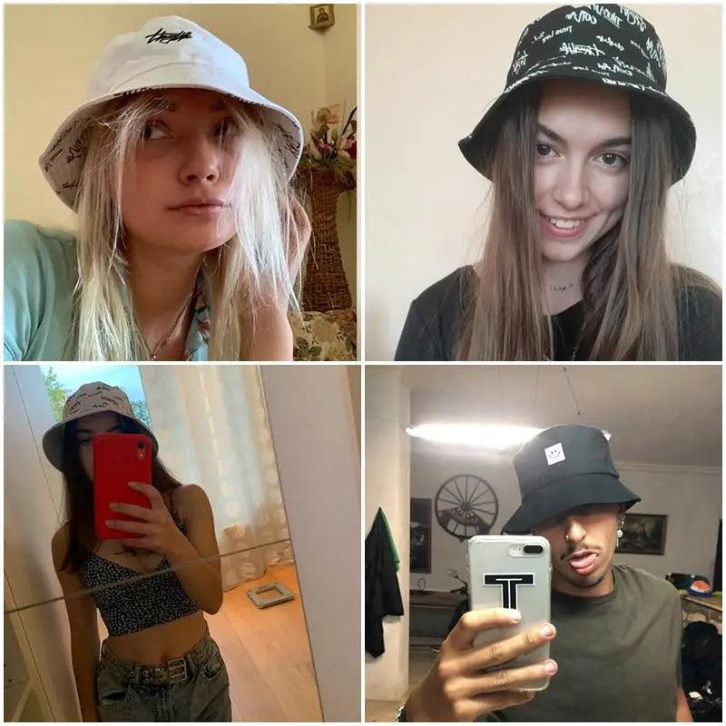 New Trendy Summer Bucket Hats For Women Men's Panama Hat Double-sided Panama Sun Fishing Hat Fisherman Cap for Boys/Girls Stevvex
