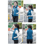 New Trendy Ultra Light Women's Duck Down Vest Jacket Autumn/Winter High collar Sleeveless Coat For Girls Stevvex