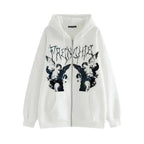 New Trendy Vintage Hip Hop Streetwear Women Hoodies Angel Dark Print Zipper Jacket Coat Hooded Top Clothes Men Women Punk Outwear Stevvex