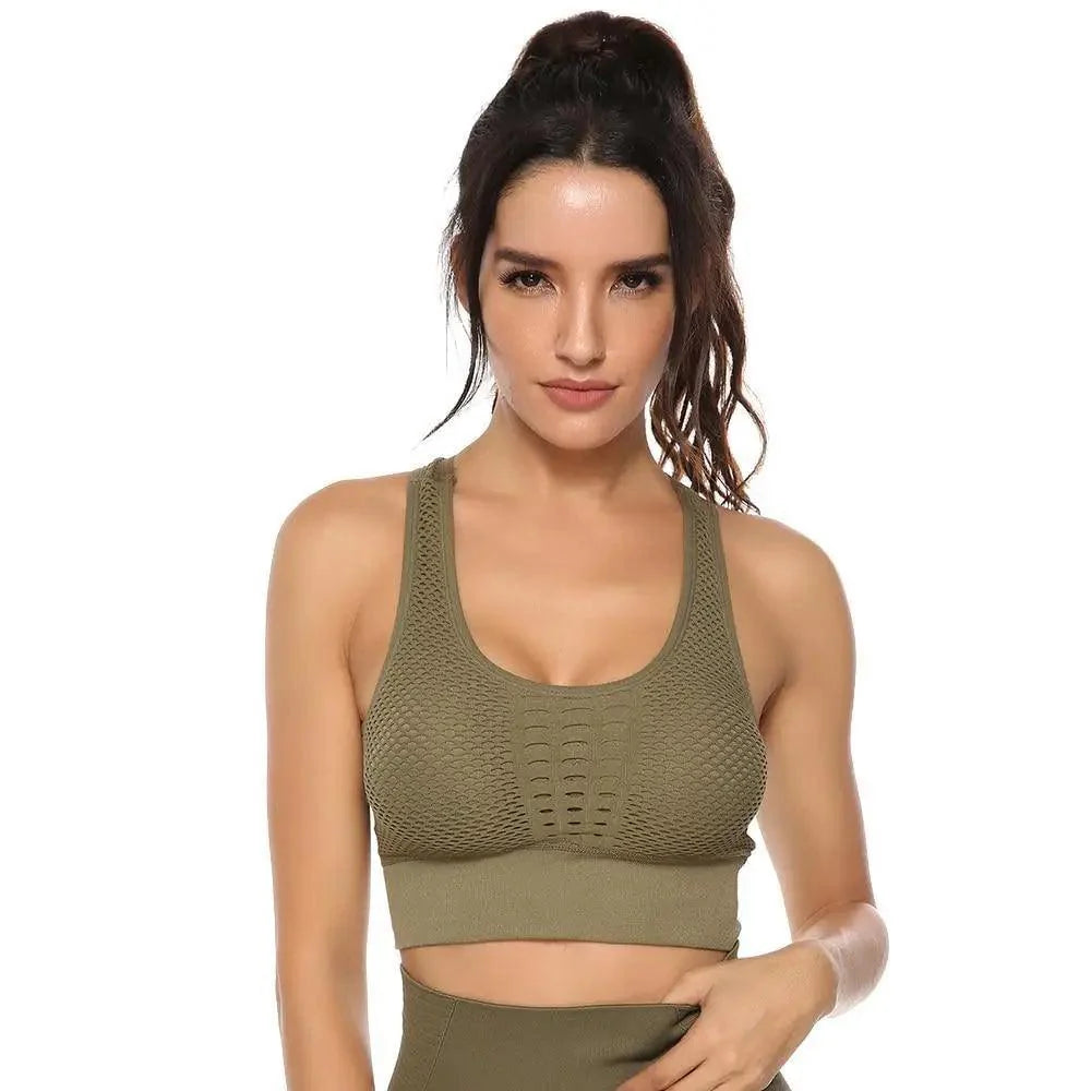 New Trendy Women's T-shirts Workout Sports Bra Yoga Vest Backless Solid Quick Dry Running Gym Sport bra Yoga Shirts Stevvex