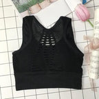 New Trendy Women's T-shirts Workout Sports Bra Yoga Vest Backless Solid Quick Dry Running Gym Sport bra Yoga Shirts Stevvex