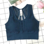 New Trendy Women's T-shirts Workout Sports Bra Yoga Vest Backless Solid Quick Dry Running Gym Sport bra Yoga Shirts Stevvex