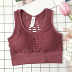 New Trendy Women's T-shirts Workout Sports Bra Yoga Vest Backless Solid Quick Dry Running Gym Sport bra Yoga Shirts Stevvex