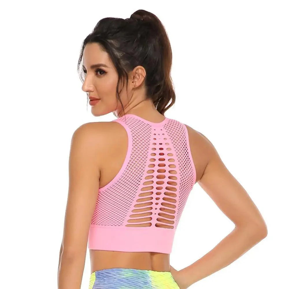 New Trendy Women's T-shirts Workout Sports Bra Yoga Vest Backless Solid Quick Dry Running Gym Sport bra Yoga Shirts Stevvex