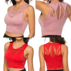 New Trendy Women's T-shirts Workout Sports Bra Yoga Vest Backless Solid Quick Dry Running Gym Sport bra Yoga Shirts Stevvex