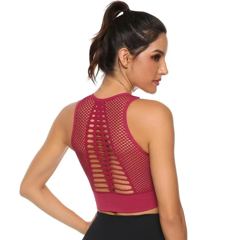 New Trendy Women's T-shirts Workout Sports Bra Yoga Vest Backless Solid Quick Dry Running Gym Sport bra Yoga Shirts Stevvex