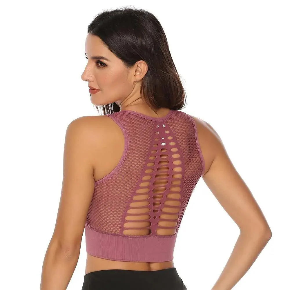 New Trendy Women's T-shirts Workout Sports Bra Yoga Vest Backless Solid Quick Dry Running Gym Sport bra Yoga Shirts Stevvex