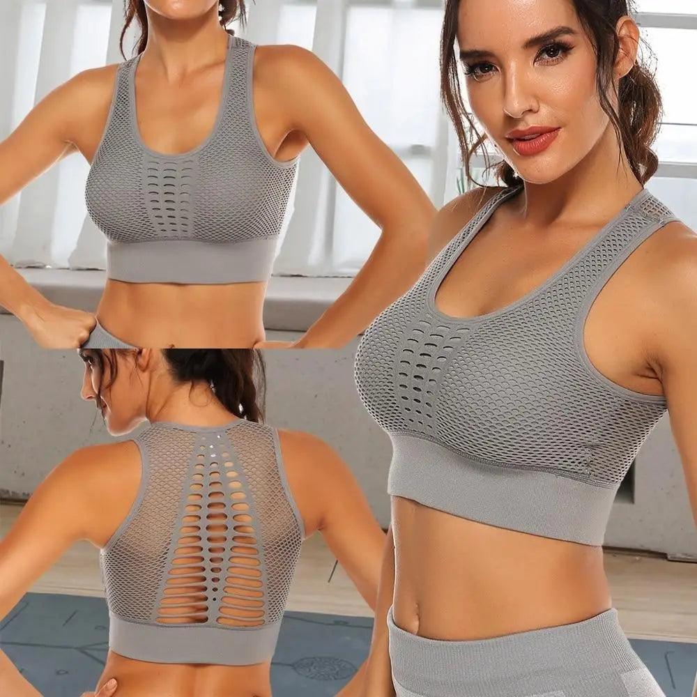 New Trendy Women's T-shirts Workout Sports Bra Yoga Vest Backless Solid Quick Dry Running Gym Sport bra Yoga Shirts Stevvex
